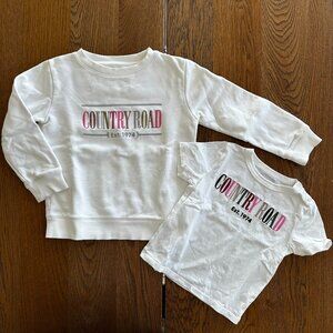 Bundle of Country Road Australia White Pink Font T-Shirt 18-24 months Sweater 4